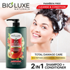 Total Damage Care 2-in-1 šampoon + palsam firmalt BioLuxe Naturals 1000 ml
